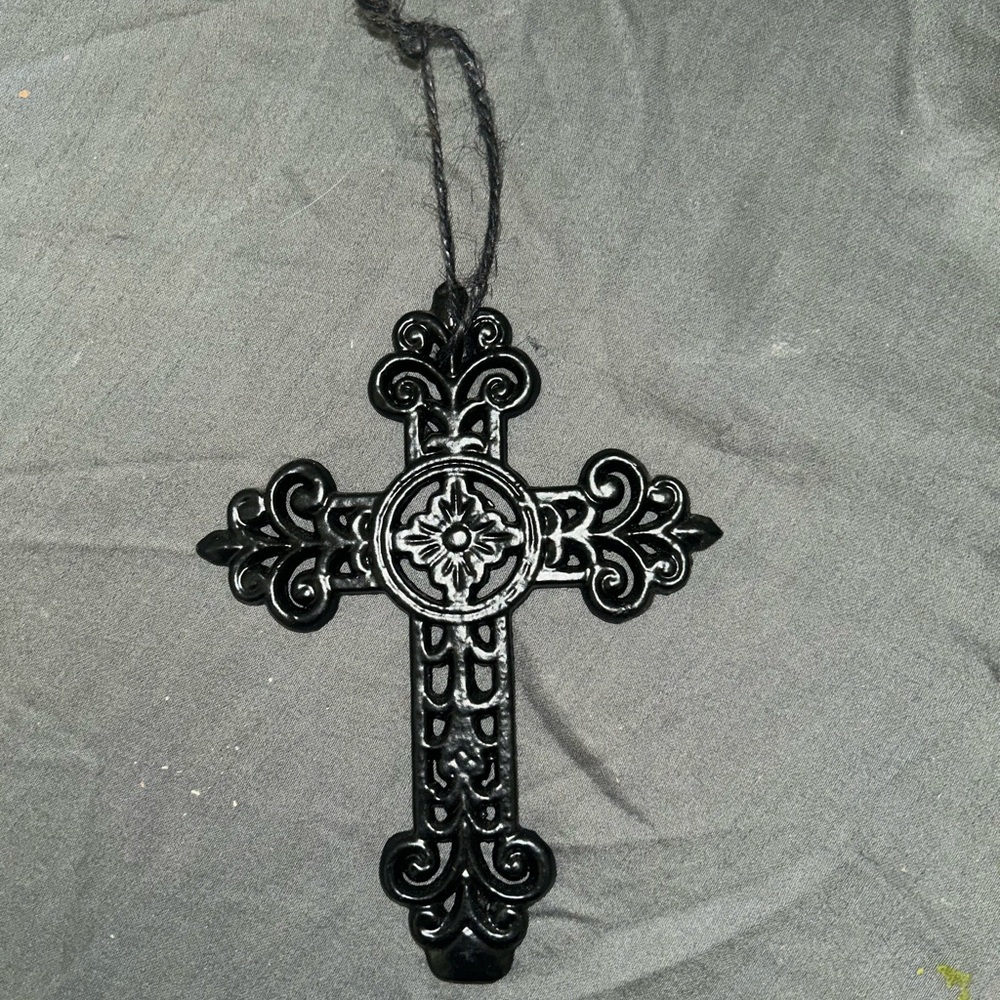 Wooden and Metal Cross Wall Decor Set